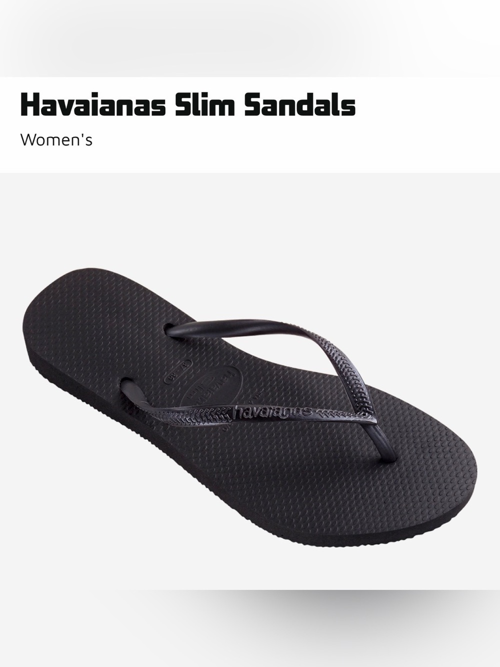 NWT Havaianas Slim Flip Flops in Black - US7/8 - EUR37/38 - black